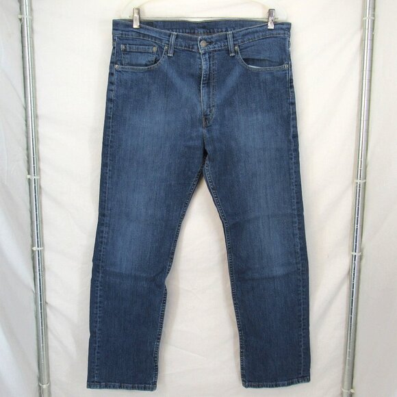Levi Strauss & Co 505 Red Tab Men's Blue Jeans WPL423 Straight Leg 34X28 - Picture 1 of 9